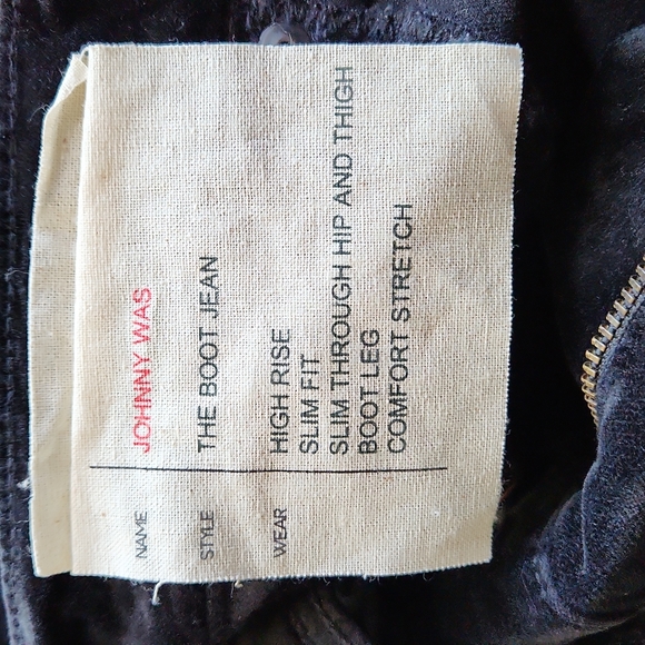 **HP**Nwt Johnny Was Luna Embroidered Velvet Jeans - Picture 10 of 14
